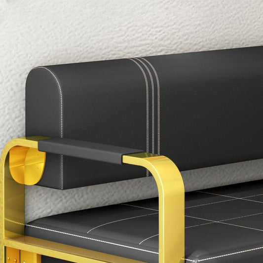 Barber Waiting Bench black gold Golden Style.