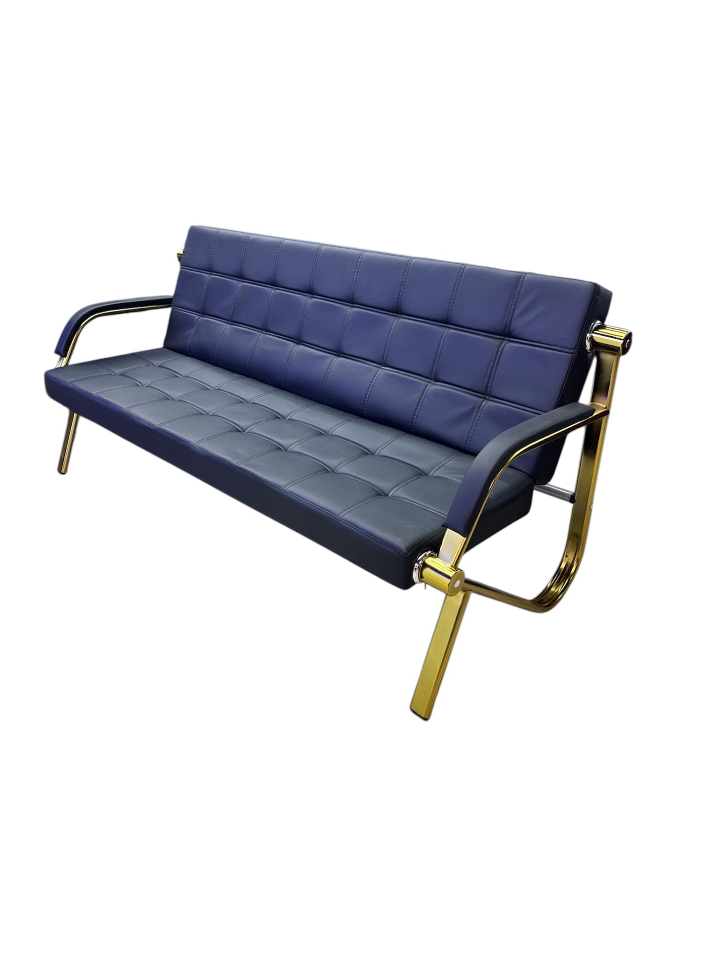 Barber Waiting bench3 seater black gold Golden Style.