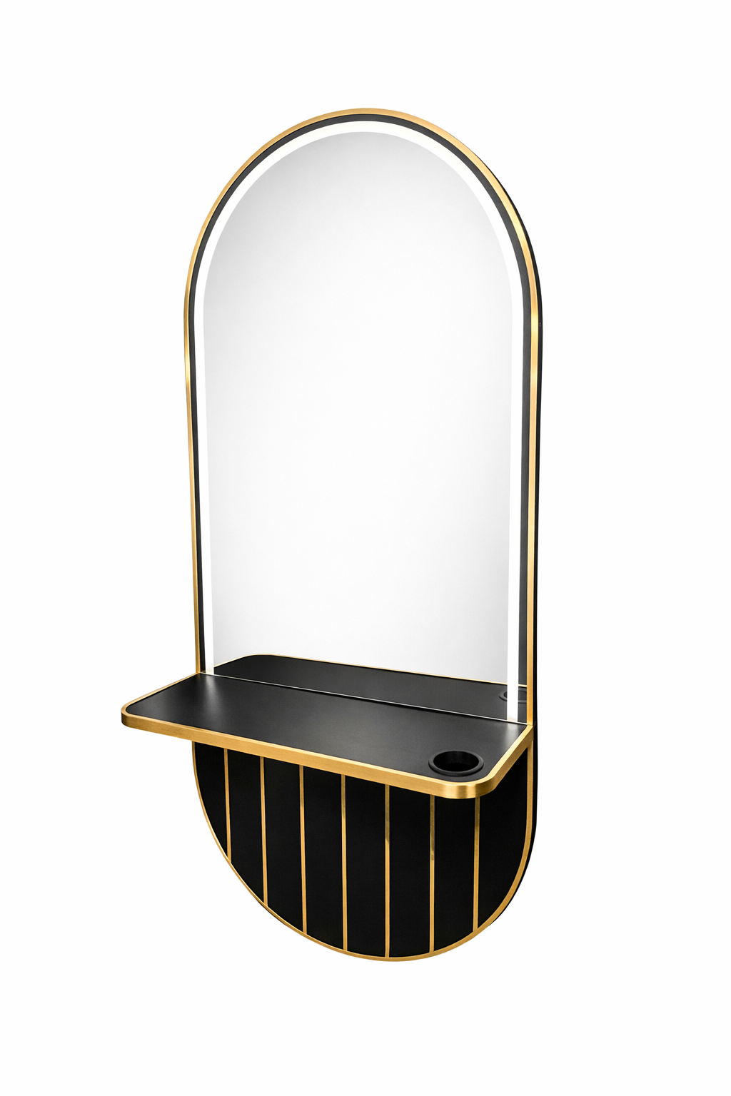 Luxury black gold led Mirror