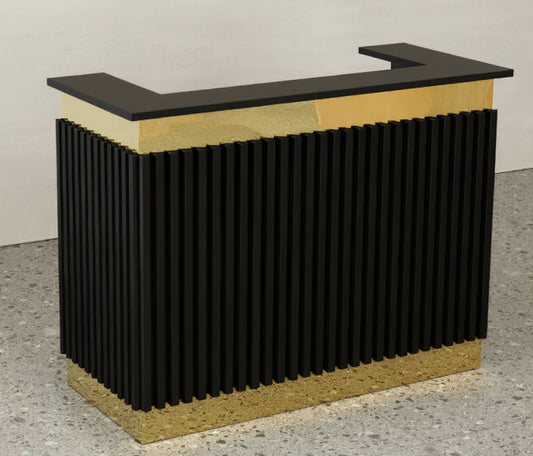 Vip luxury wood Checkout table matt black gold