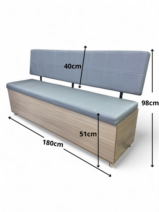 Barber Waiting Bench gray