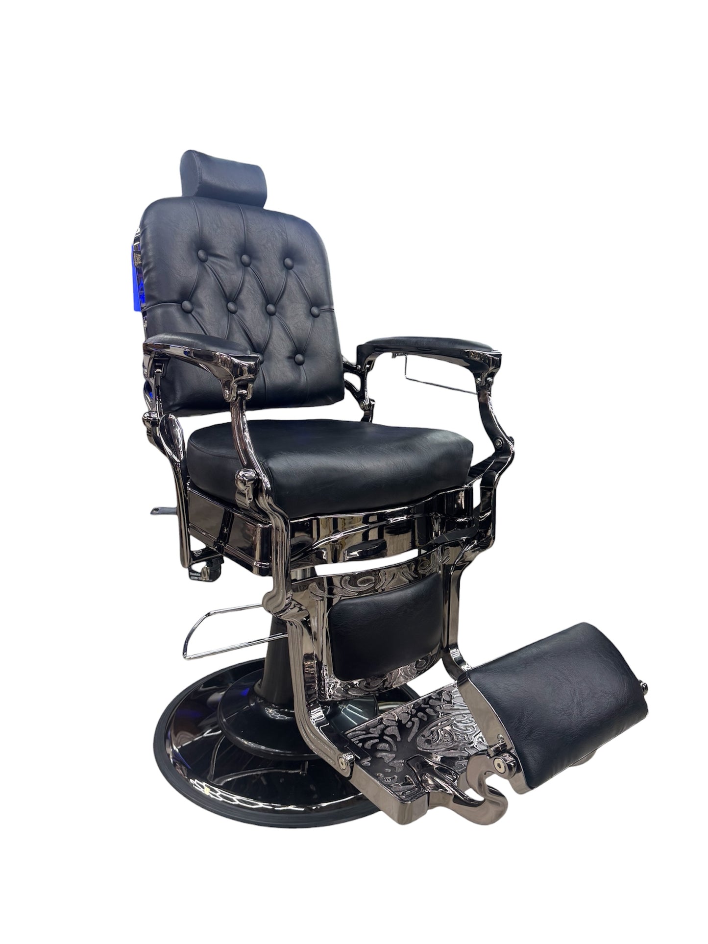 VIP chair black leather dark zilver