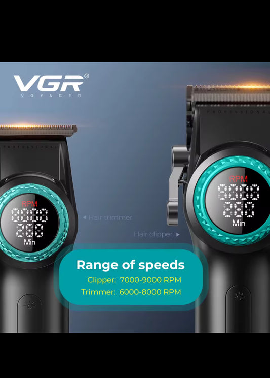 Barber VGR Hair Trimmer Professional Hair Clipper Cordless Barber Clipper 9000 RPM Beard Shaver Hair Dryer Infinitely Variable Pro 4-in-1