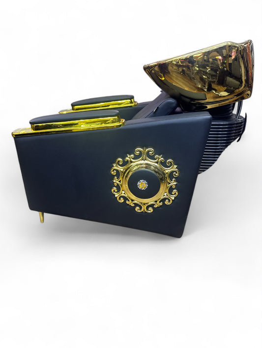 Kings Wash Unit black leather gold unit golden style