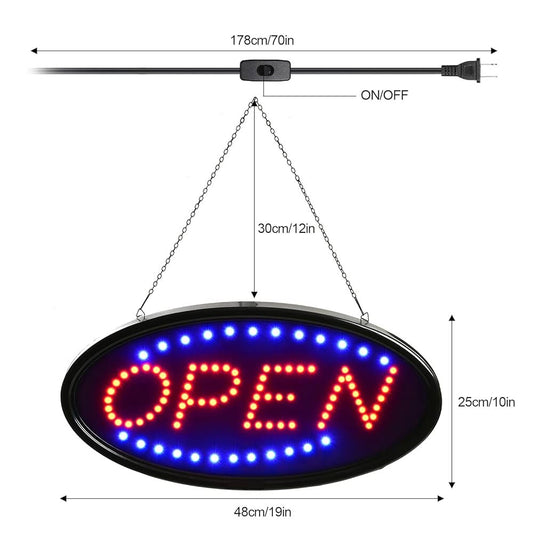 BOTC Neon lighting-LED open sign - 25x48cm - OPEN LED signs - Shop sign OPEN - Advertising sign Golden Style.