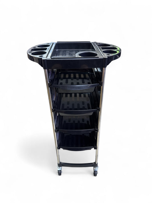 Hairdressing trolley with wheels - Hairdressing trolley - Work trolley - 4 drawers Golden Style.