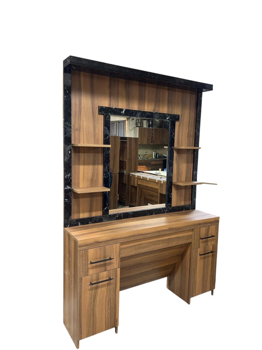 Barber mirror wood Golden Style.