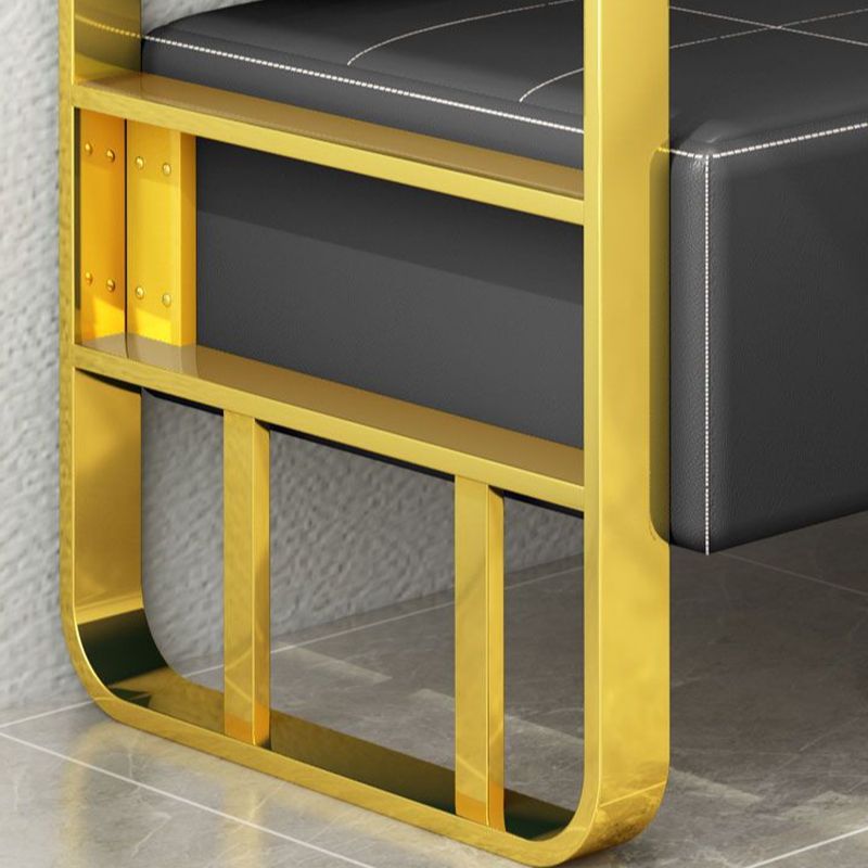 Barber Waiting Bench black gold Golden Style.