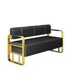 Barber Waiting Bench black gold Golden Style.