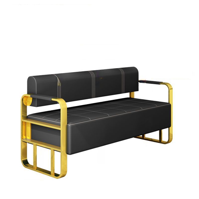 Barber Waiting Bench black gold Golden Style.