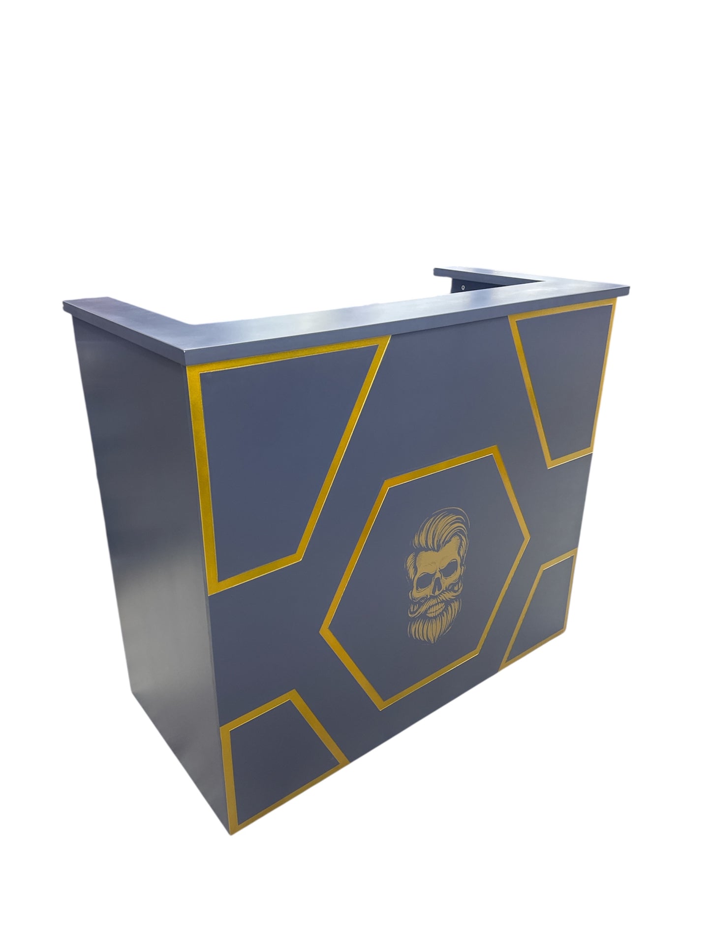 Limited edition Golden style checkout table grey gold