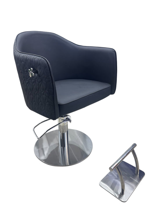 Women Sila luxury chair zilver black leather