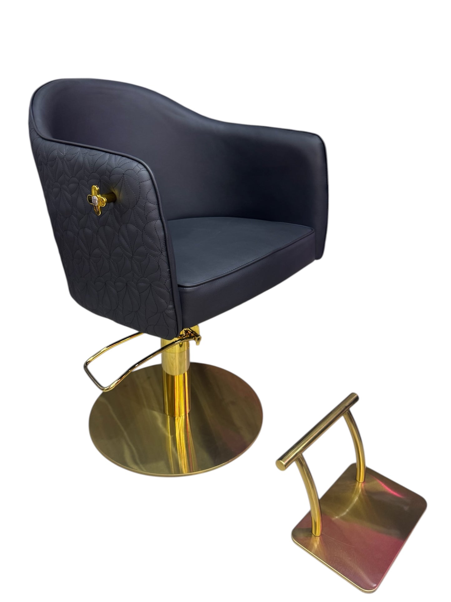Women Sila  luxury chair gold black leather