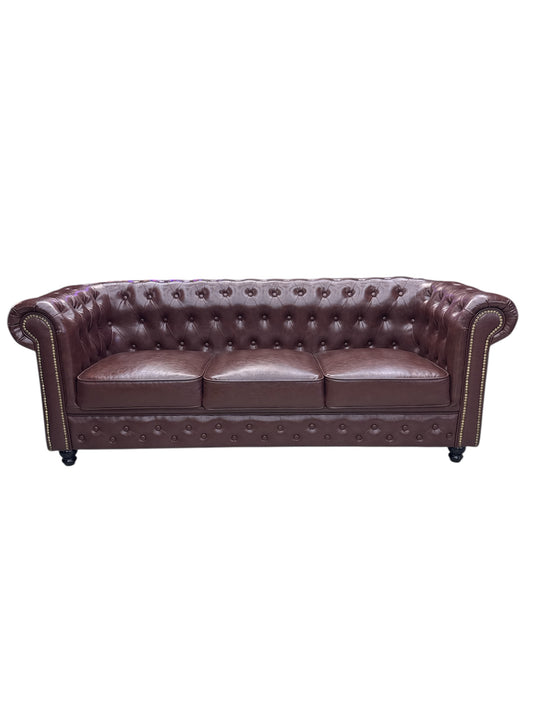 Waiting bench Classic brown 3 seater sofa