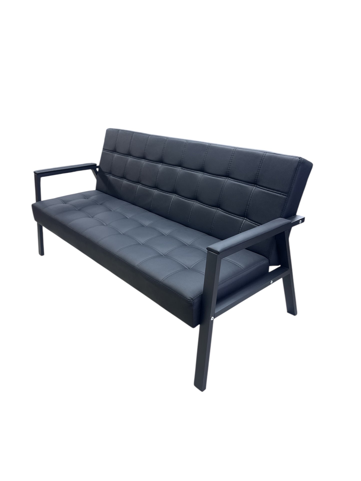 Original barber black on black waiting bench