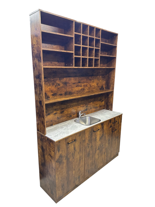 Display shelf with wash basin brown