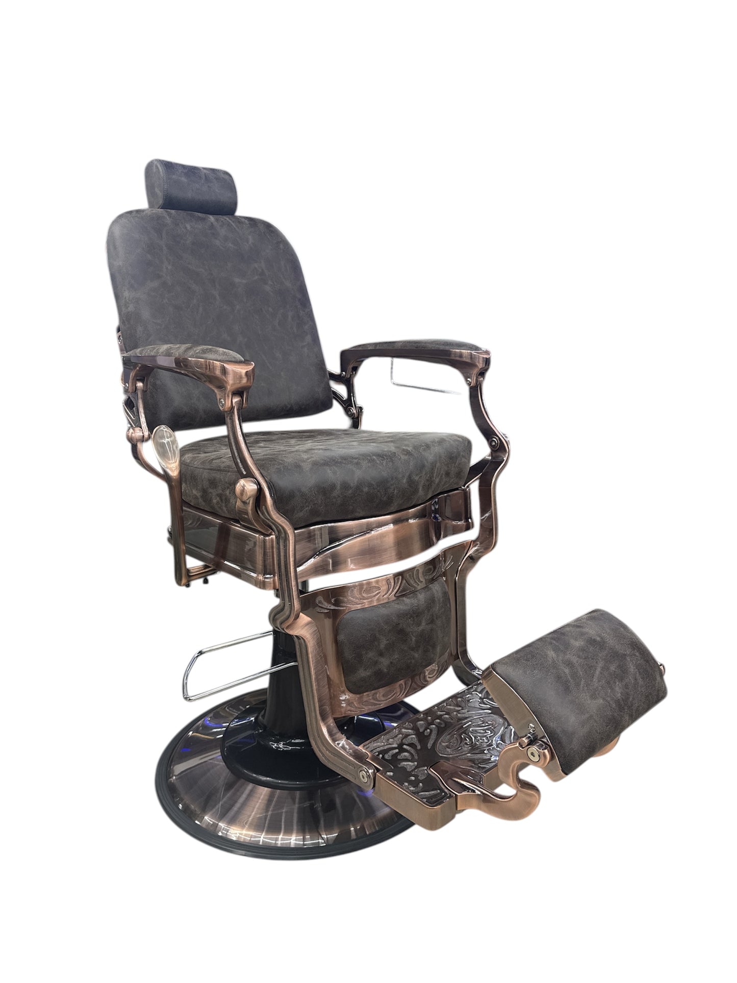 VIP chair brown leather rose gold frame