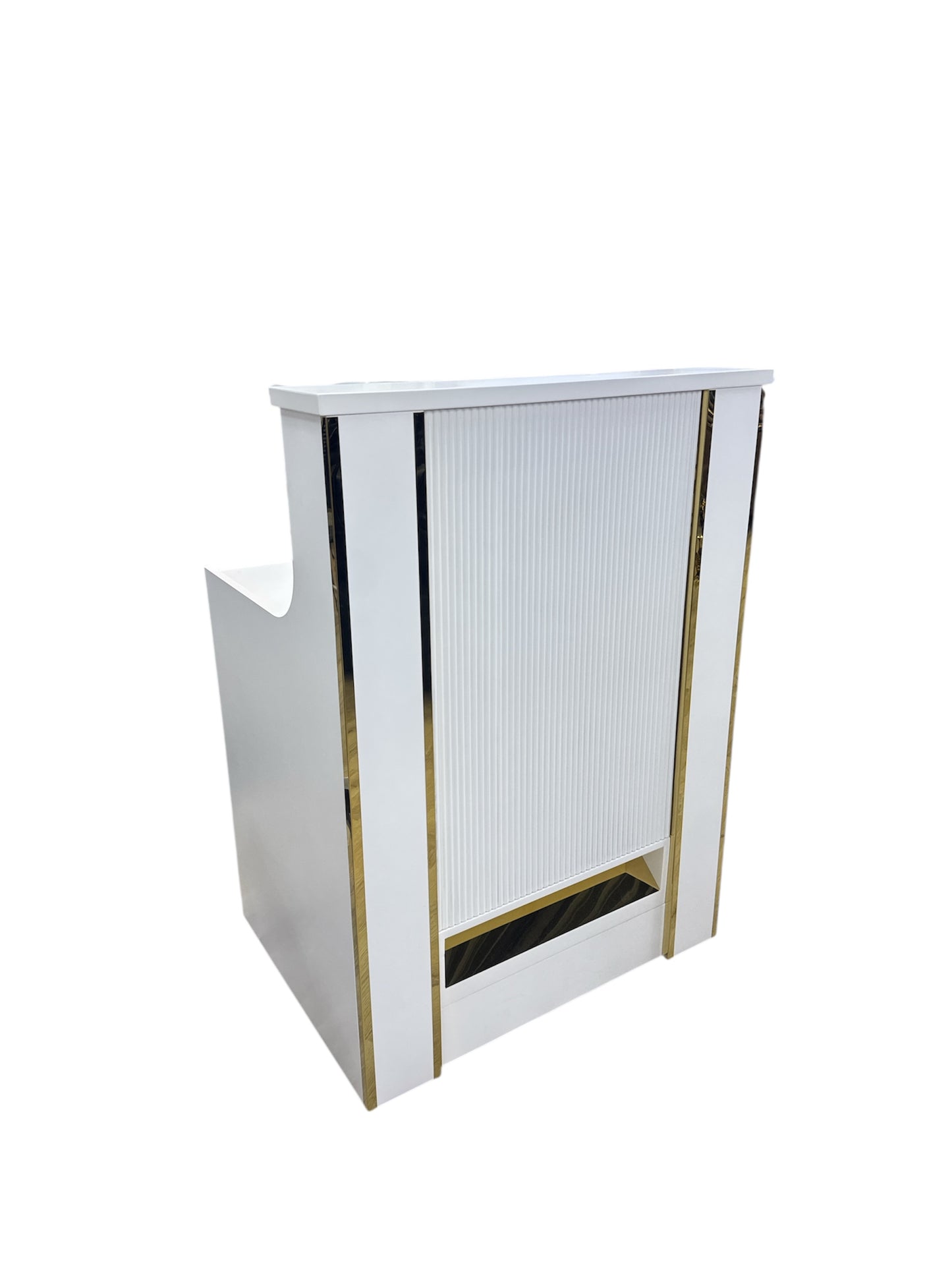 Dubai wood chackout table white gold with led light