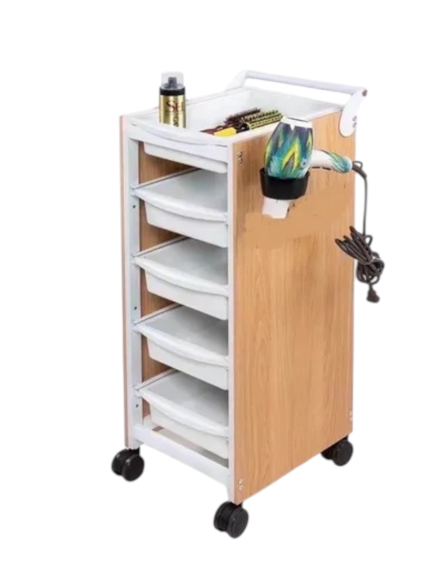 brazilie Professioneel hair salon Trolley wood licht brown / white