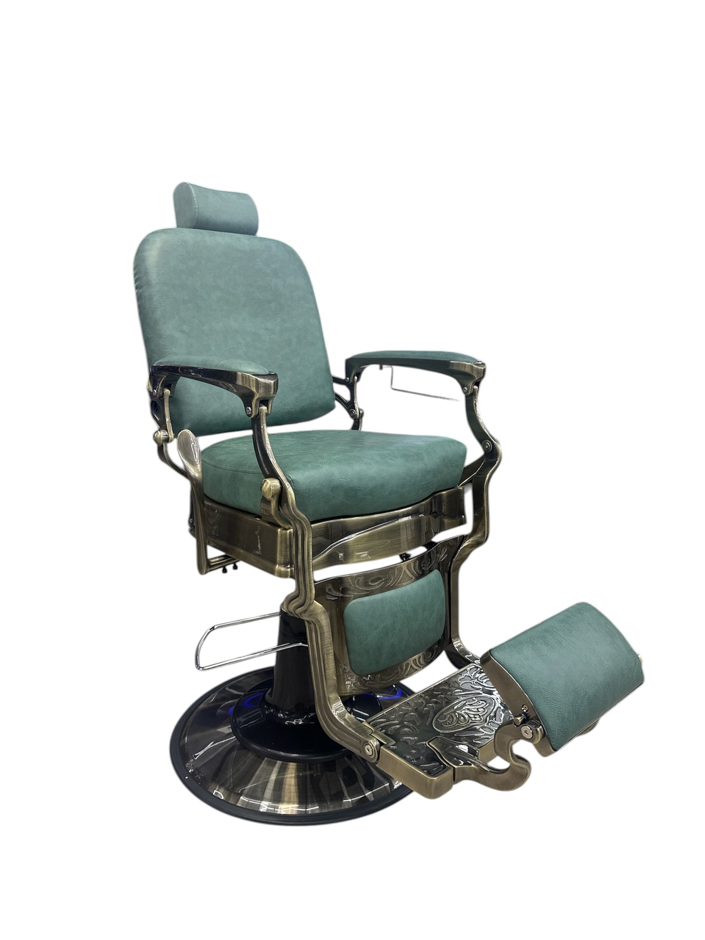 VIP chair dark green blue - Antique gold frame