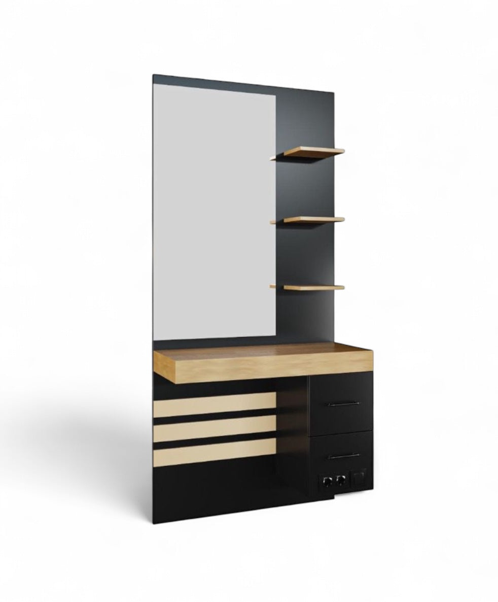 Barber mirror wood balck brown