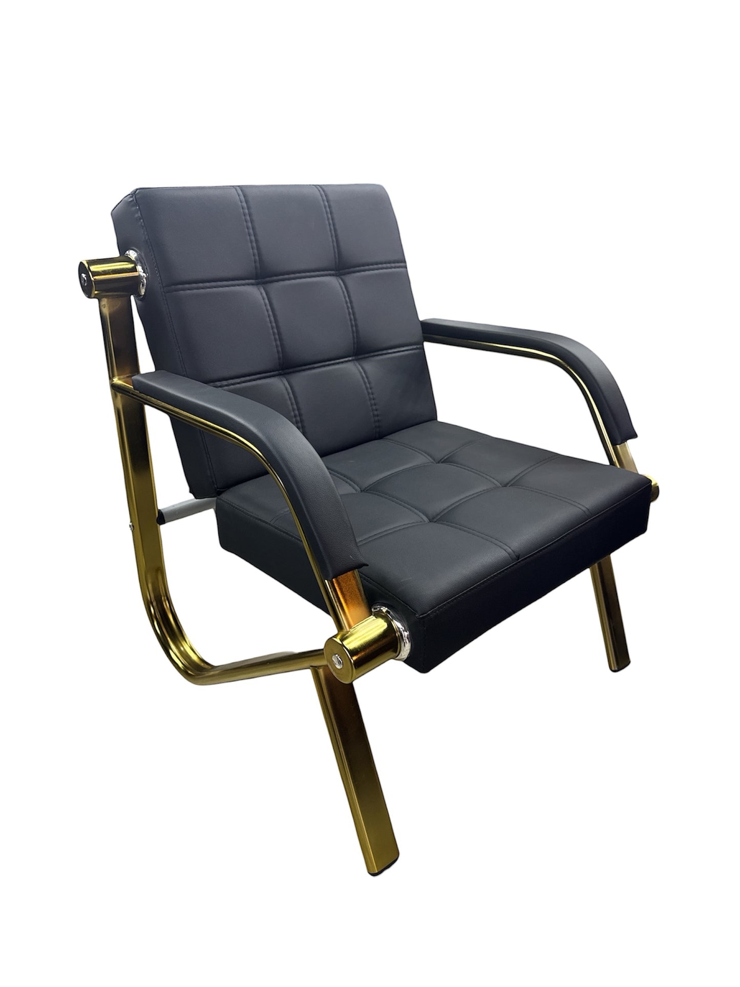 Barber Waiting bench 1 seat  black gold Golden Style.