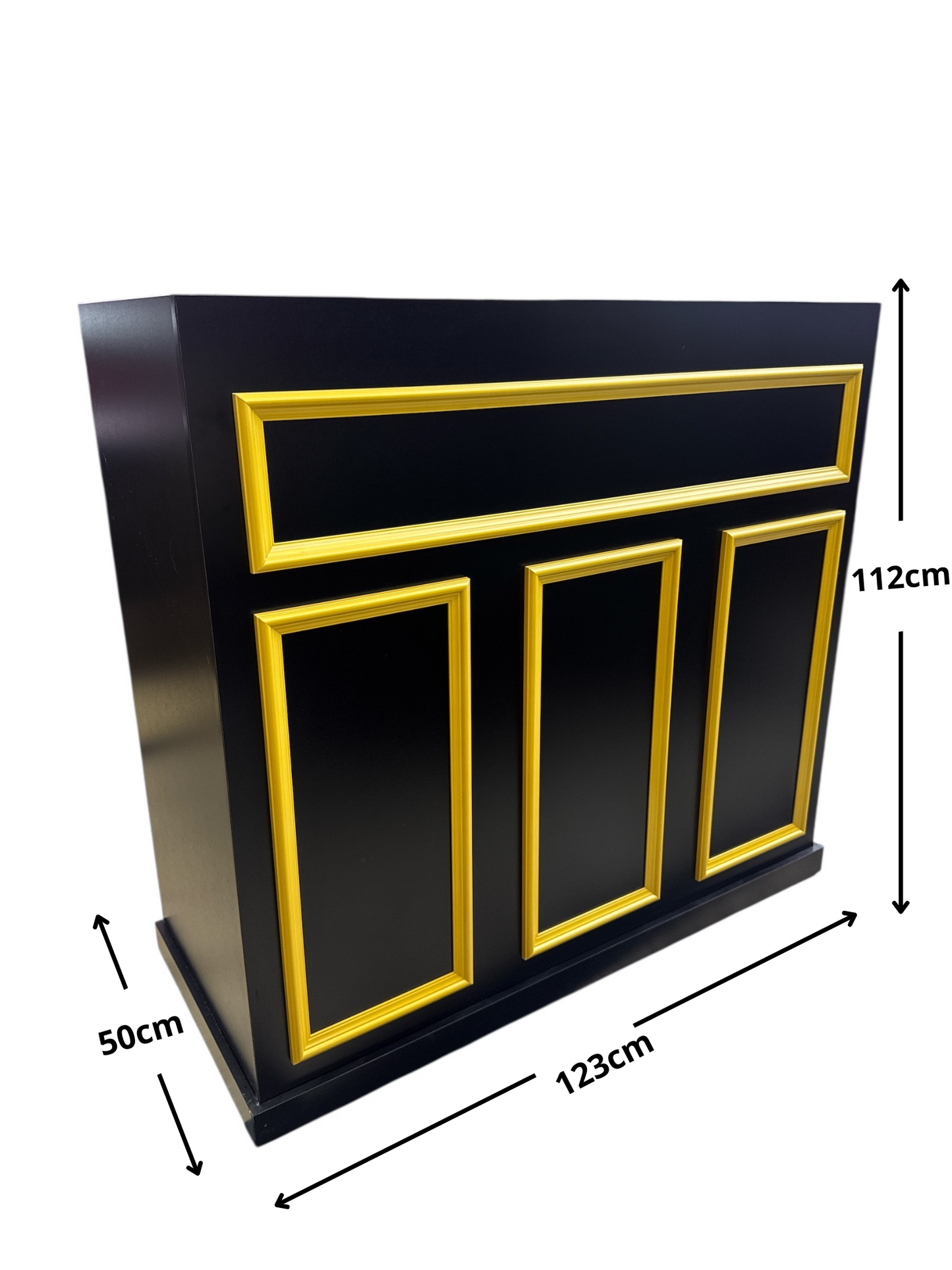 Classic checkout tables black gold