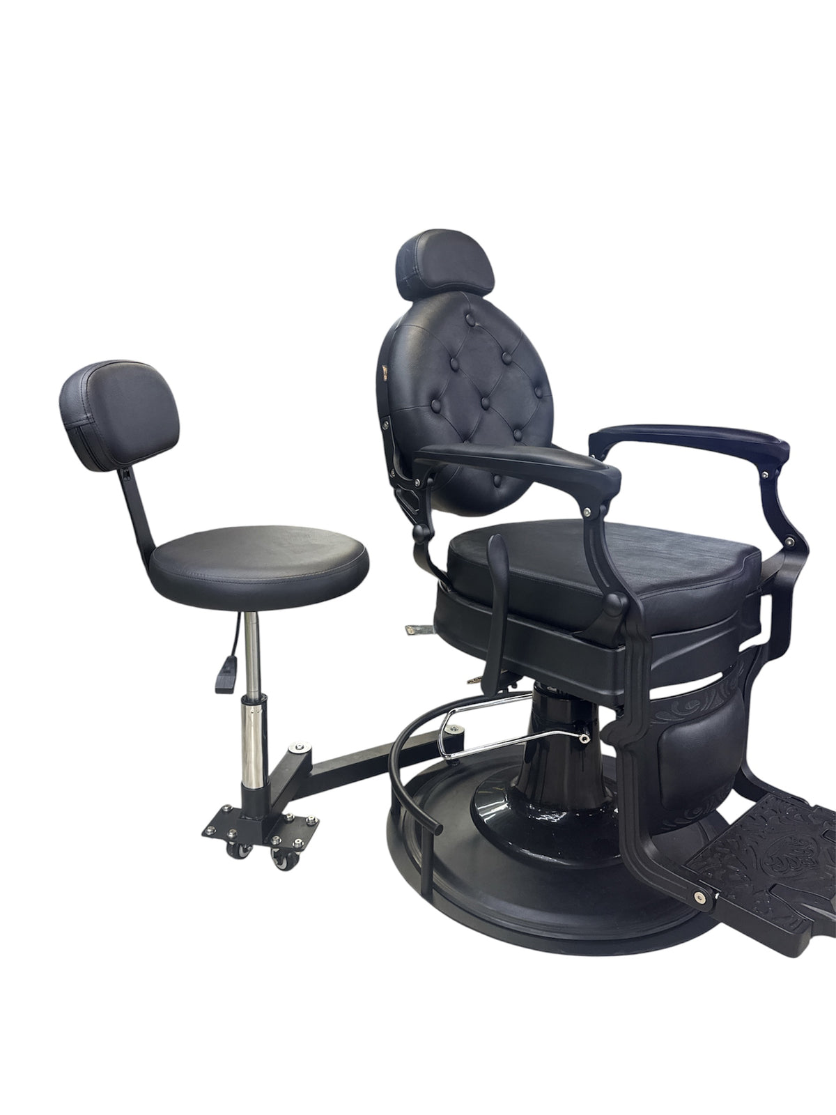 Swivel Stool with Metal Base for Barber Chair