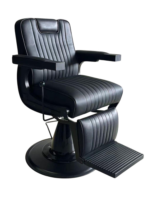 Crown & Chair black on black  leather black frame