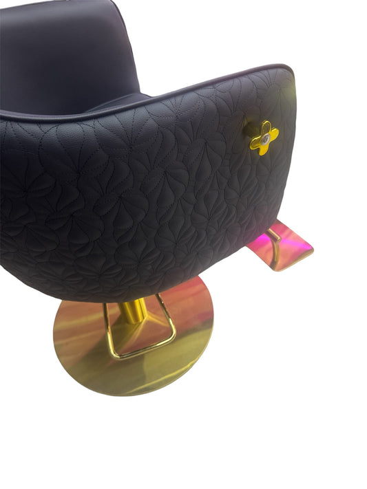Women Sila  luxury chair gold black leather