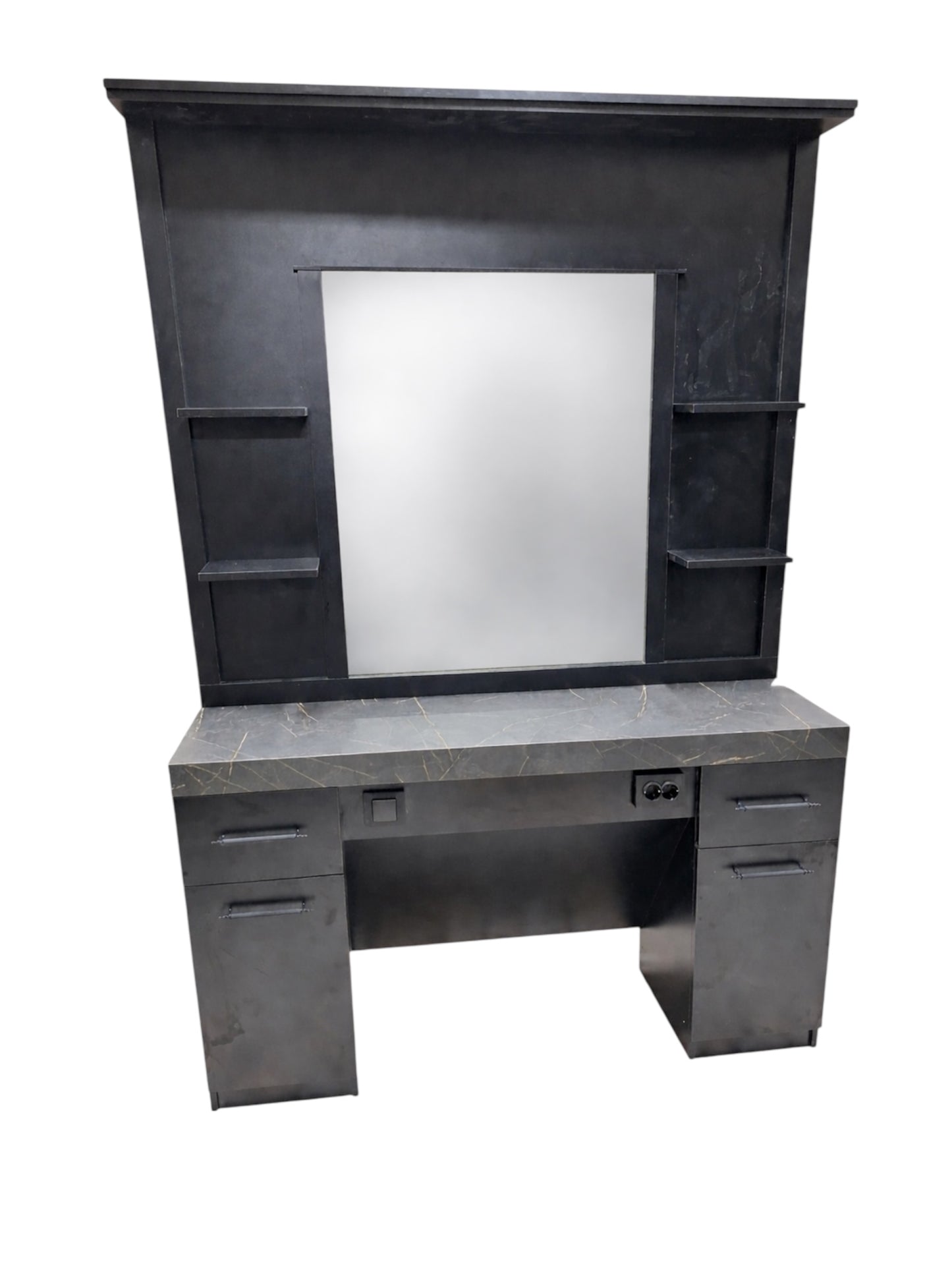 Barber mirror wood Golden Style.