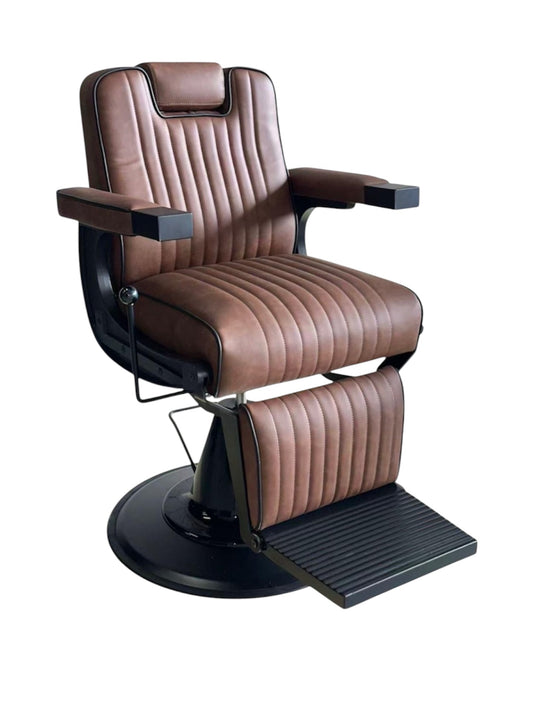Crown & Chair brown  leather black frame