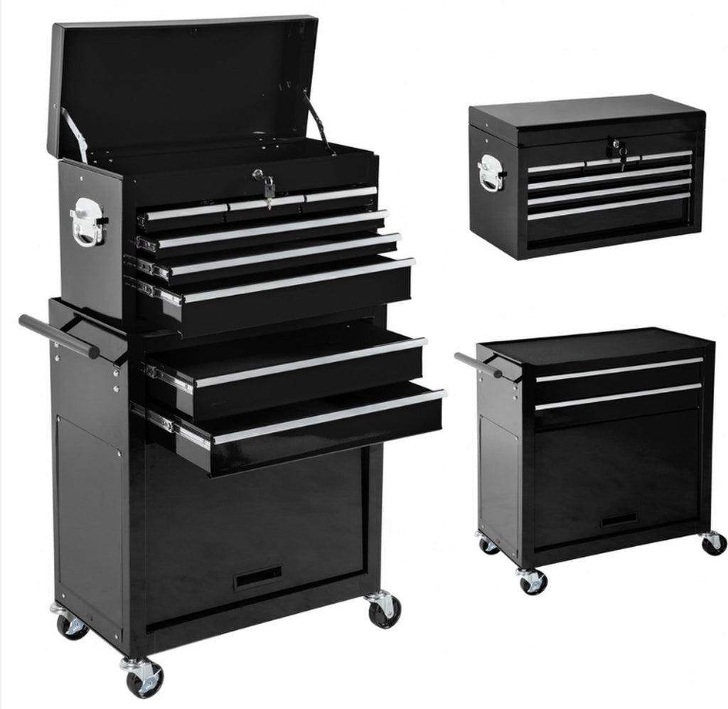 Tool trolley black including top cabinet Golden Style.
