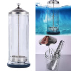 Glass Disinfectant Jar for Hairdressers and Salons - Professional Sterilizer for Hairdressing Supplies and Nail Tools - 1.09 L/37 fl.oz.