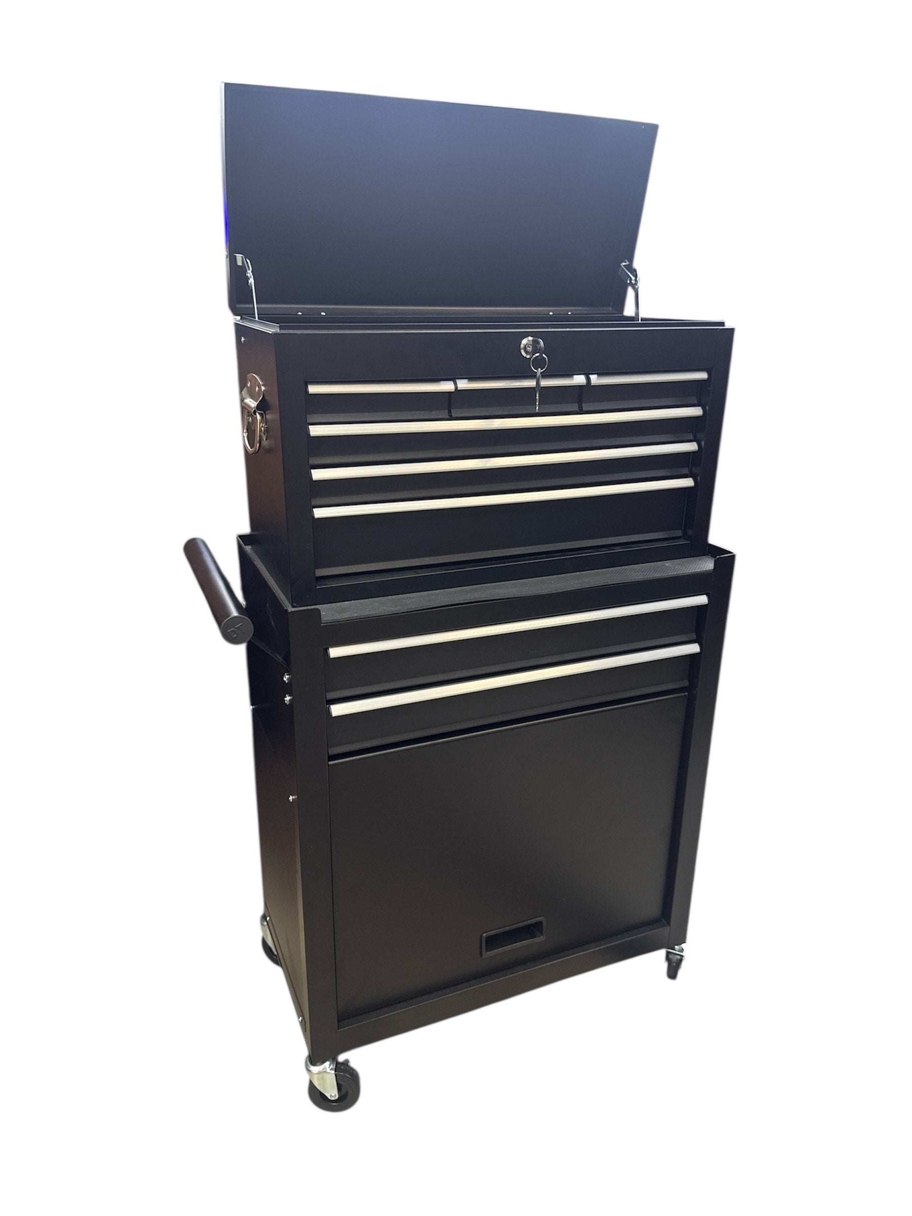 Tool trolley black including top cabinet Golden Style.