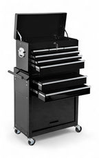 Tool trolley black including top cabinet Golden Style.