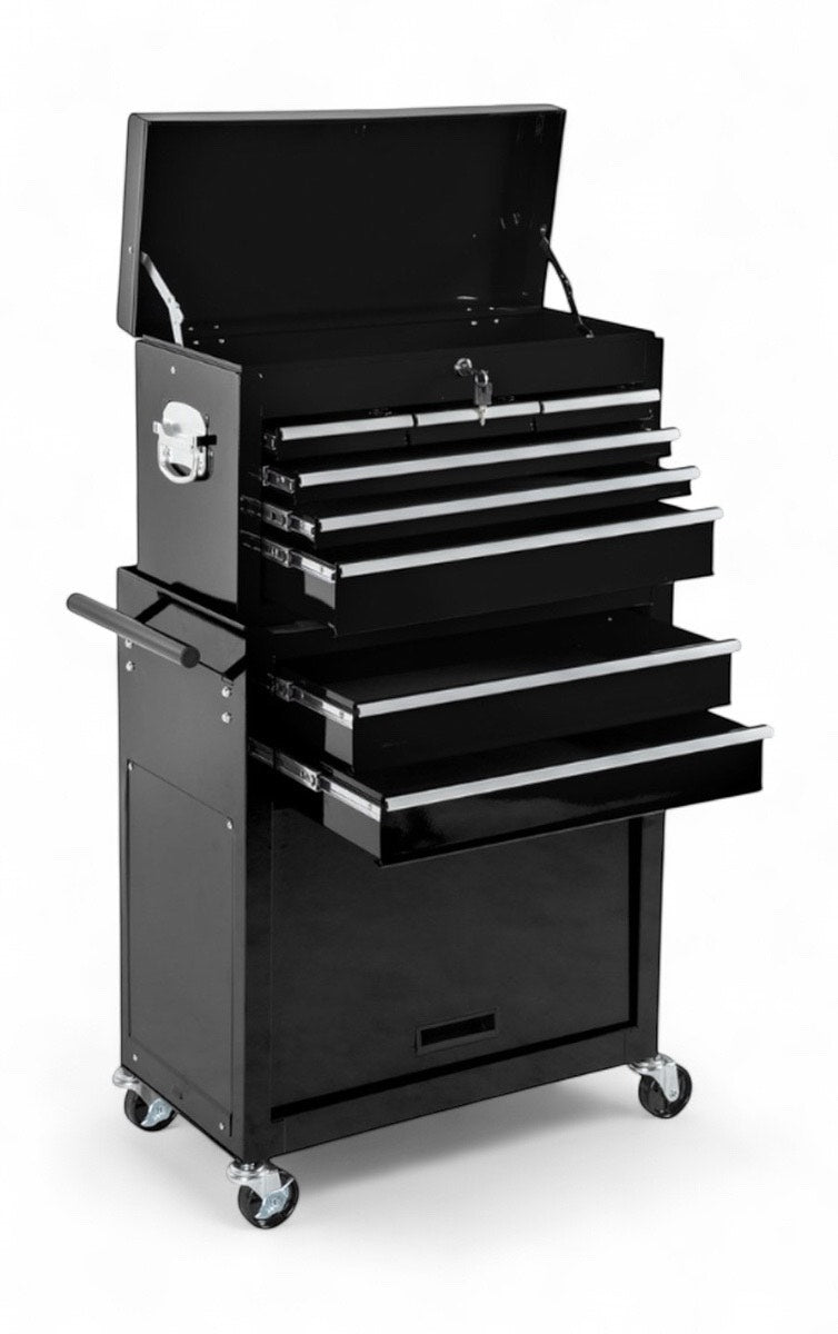 Tool trolley black including top cabinet Golden Style.