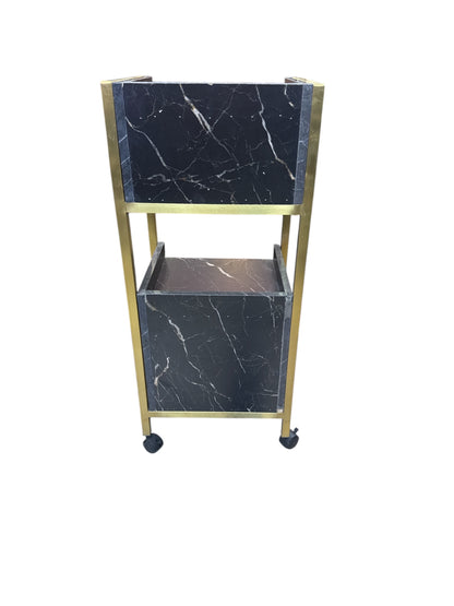 Hairdressing salon Special salon trolleys Tool cabinet black marble Hairdressing salon Multifunctional storage rack with drawer Hairdressing salon Assistance trolley.