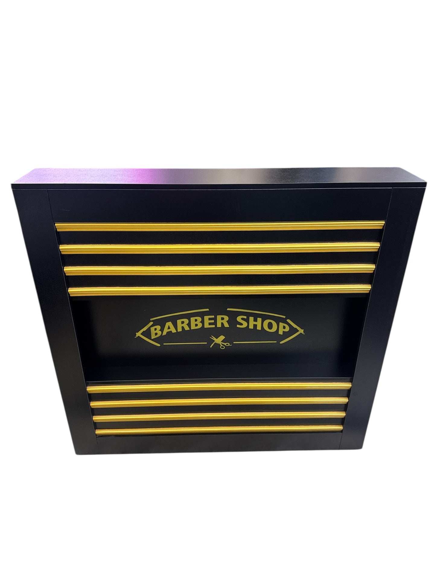 Barber Reception Vintage Front Reception Table Black&Gold For Wooden Furniture  Golden Style.