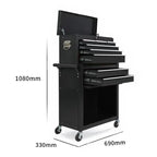 Tool trolley black including top cabinet Golden Style.