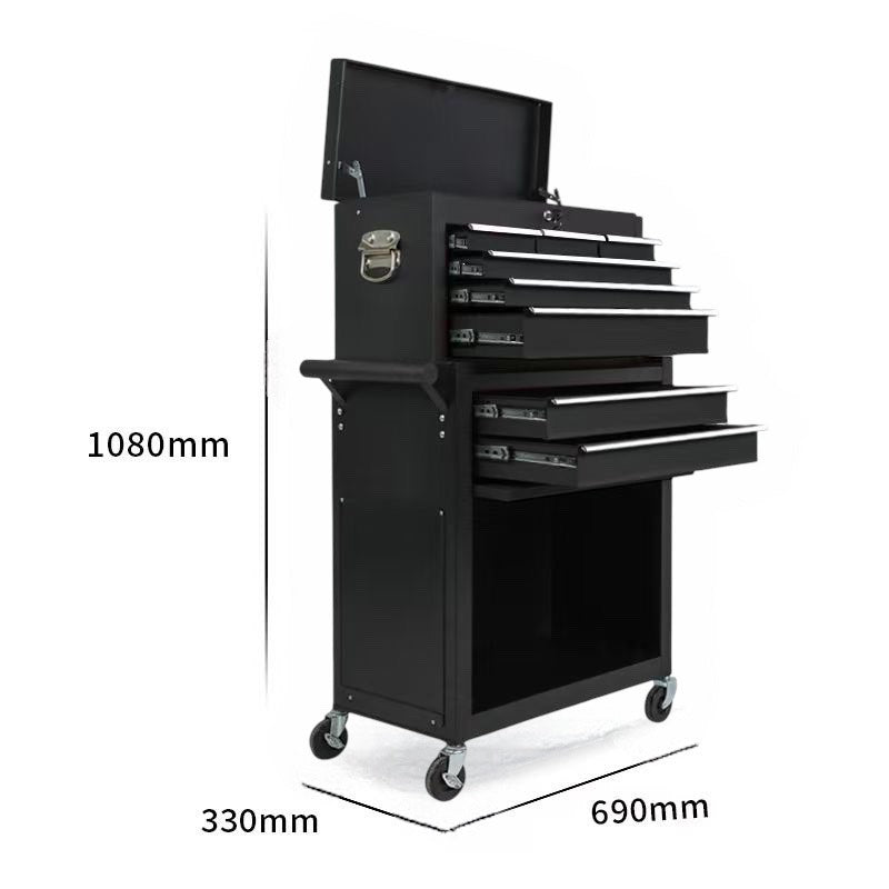 Tool trolley black including top cabinet Golden Style.