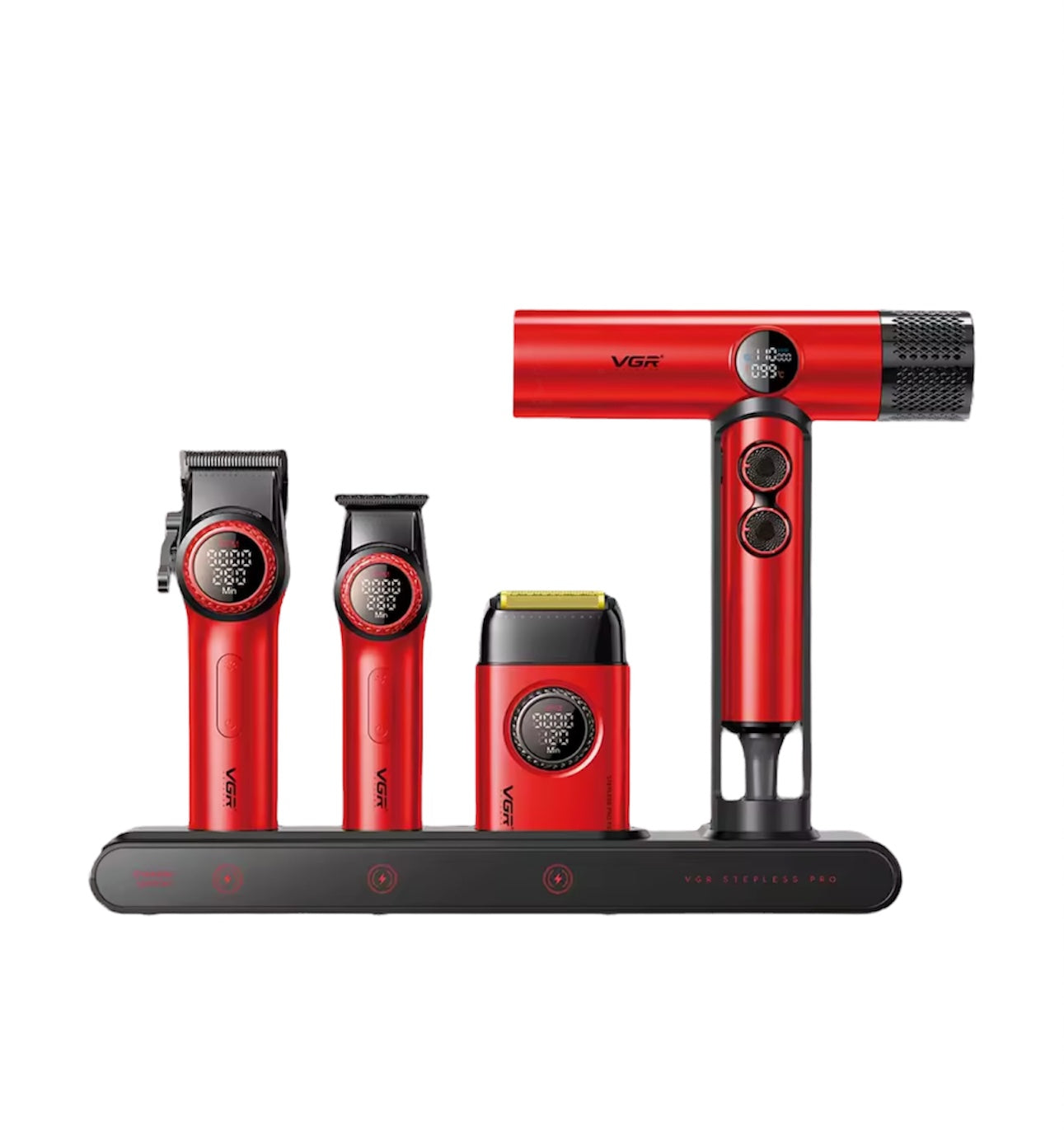 Barber VGR Hair Trimmer Professional Hair Clipper Cordless Barber Clipper 9000 RPM Beard Shaver Hair Dryer Infinitely Variable Pro 4-in-1