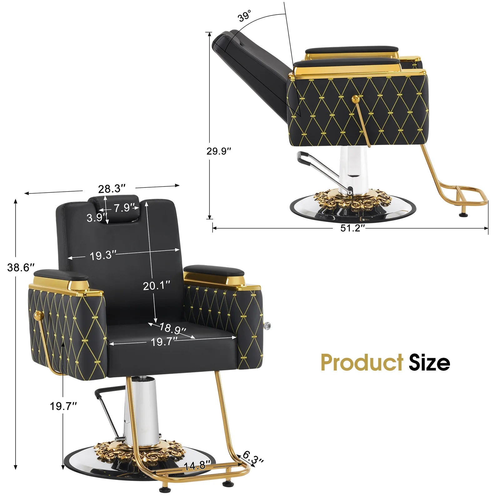 Barber Chair Golden Style.